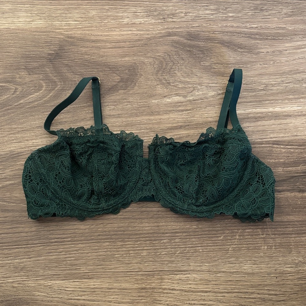Soma Lace Bra in Deep Green